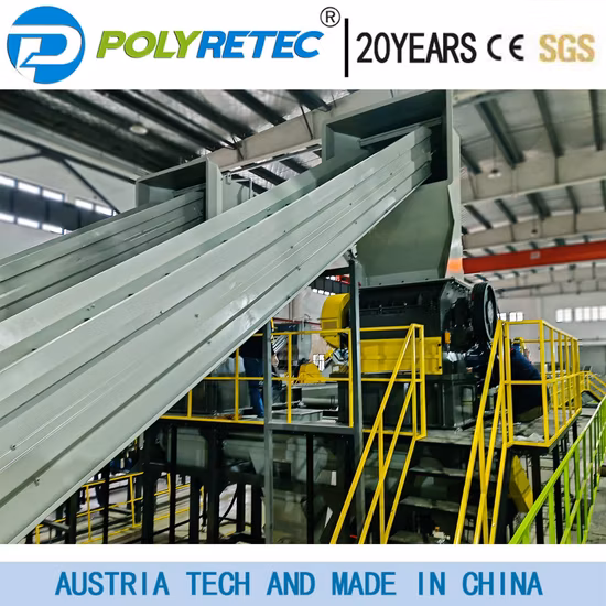 Plastic PVC PE PP Pet Film Bag Pipe Profile Flake Scrap Bottle Crusher Shredder Crushing Washing Pelletizing Granulator Recycling Machine Price